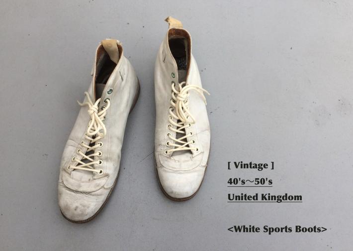 Vintage / 40's～50's United Kingdom / White Sports Boots