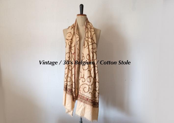 Vintage / 50's Belgium / Cotton Stole