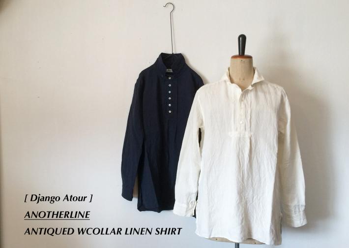 Django Atour / ANOTHERLINE / ANTIQUED WCOLLAR LINEN SHIRT