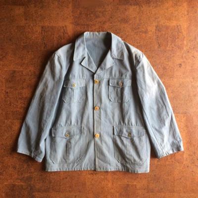 Vintage / 30's France / Cotton Linen Canvas jkt