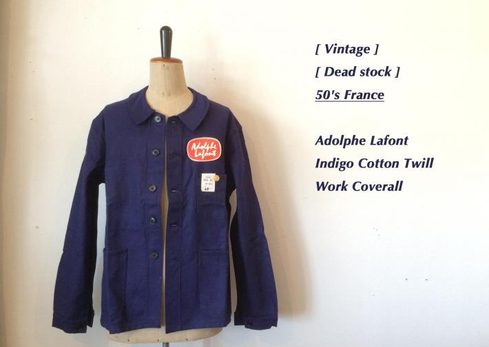 Vintage / Dead stock / 50's France / Adolphe Lafont /Herringbone cotton twill Work coverall