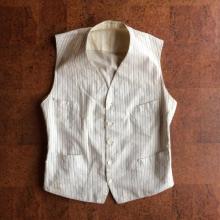 Vintage / 20's France / Linen Stripe Gilet