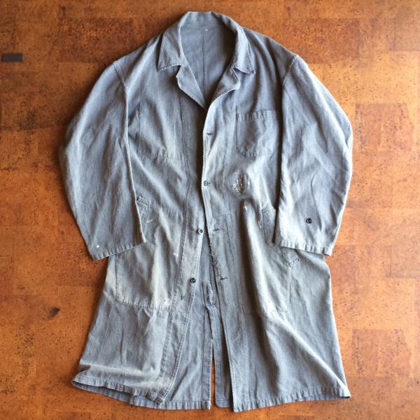 Vintage / 40's Belgium / atelier coat black chambray