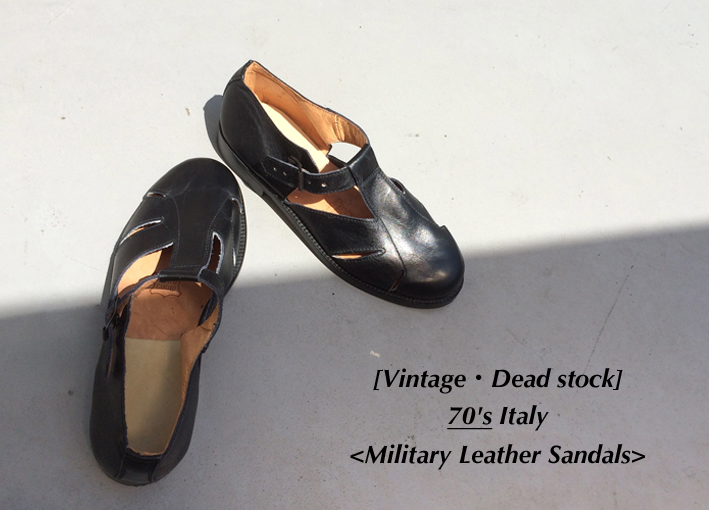Vintage / Dead stock / 70's Italy / Military Leather Sandals