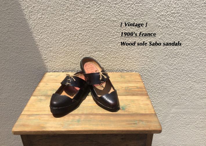 Vintage / 1900's France / Wood sole Sabo sandals