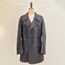 Vintage / Used / 50's France / Leather car coat