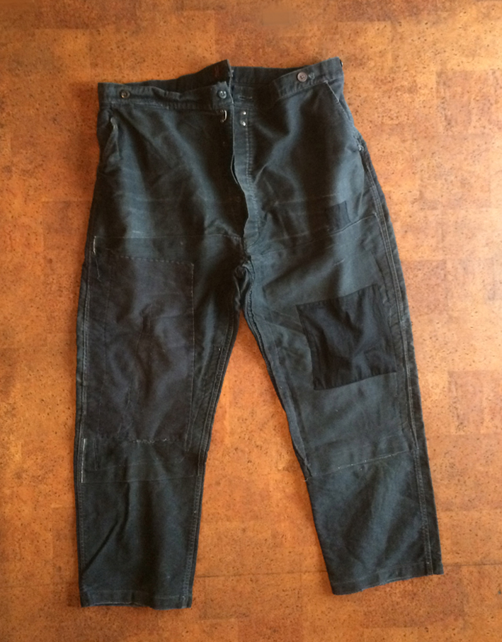 Vintage / Used / 50's France / black moleskin pants