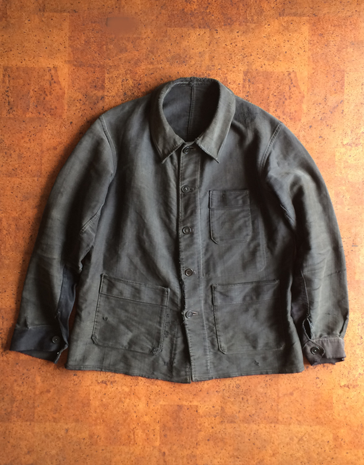 Vintage / Used / 's France / black moleskin coverall / Adolphe