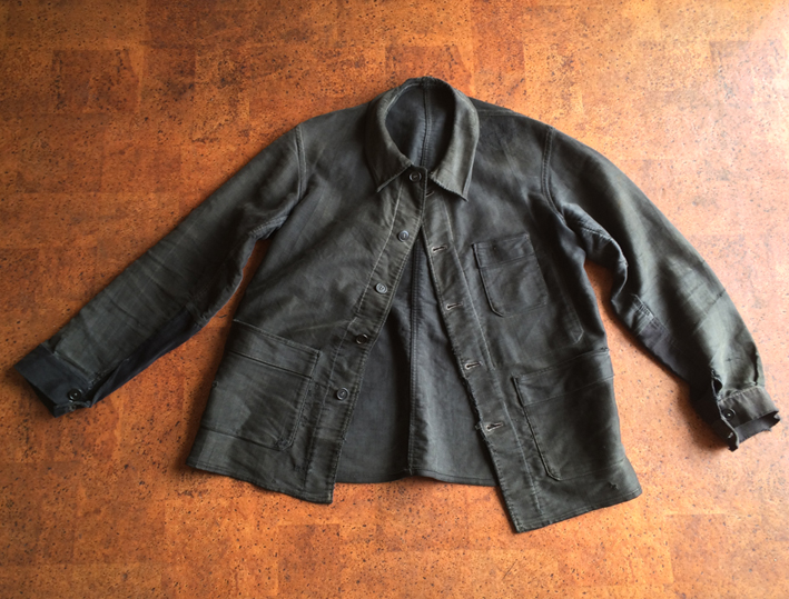 Vintage / Used / 's France / black moleskin coverall / Adolphe