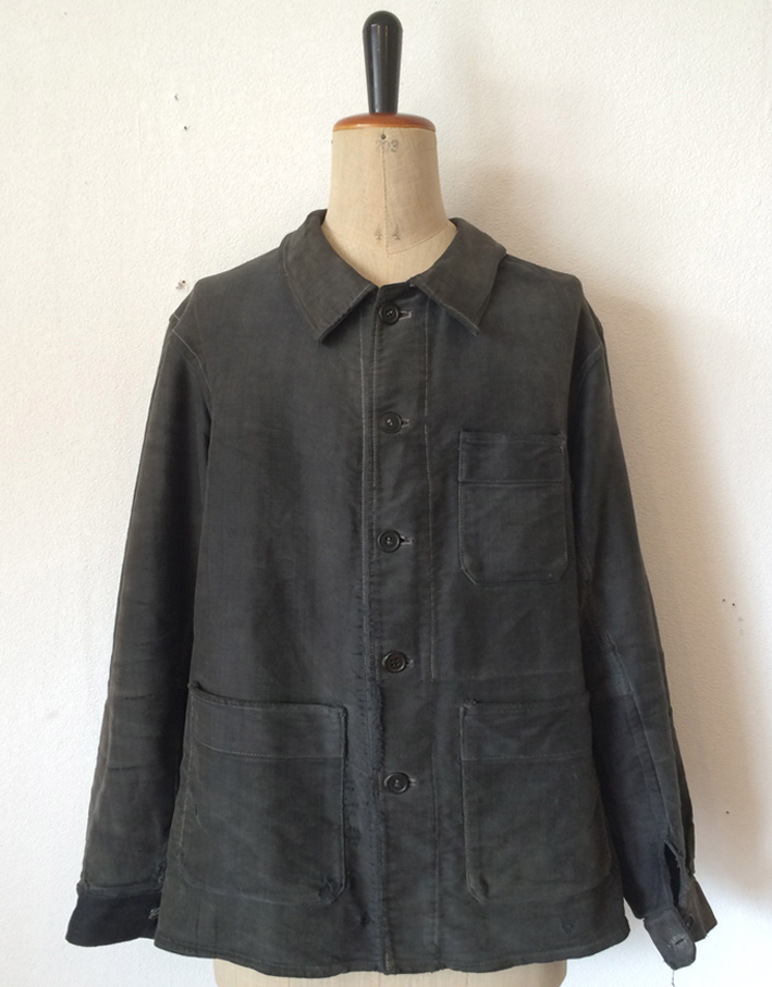 Vintage / Used / 50's France / black moleskin coverall / Adolphe 